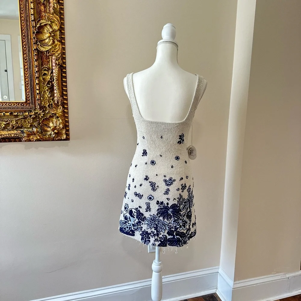 Staud White and Blue Sleeveless Sundress - Picture 3 of 8